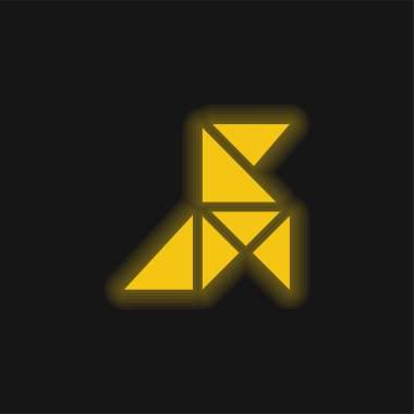 Kuş sarısı parlak neon simgesi