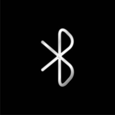 Bluetooth İşaretli gümüş kaplama metalik simge