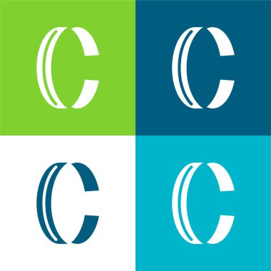 Bileklik Düz 4 renk en küçük simge seti