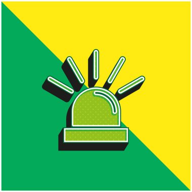 Alarm Yeşil ve Sarı Modern 3D vektör simgesi logosu