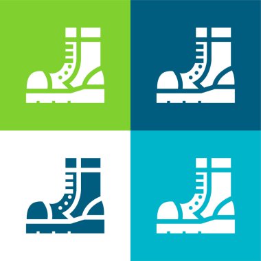 Çizmeler Düz 4 renk en küçük simge kümesi