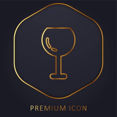Big Wine Glass golden line premium logo or icon clipart