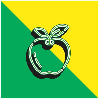 Apple Green ve sarı modern 3d vektör simgesi logosu