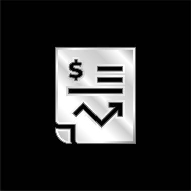 Accounting silver plated metallic icon clipart