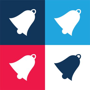 Zil mavi ve kırmızı dört renk minimal simge kümesi