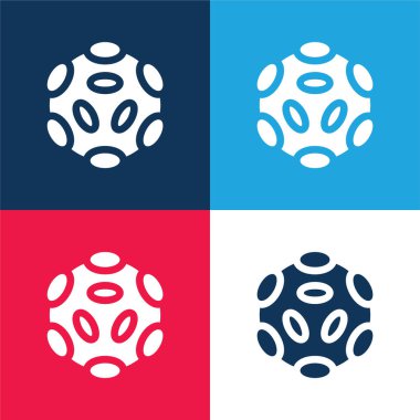 Bakteri mavi ve kırmızı dört renk en az simge kümesi