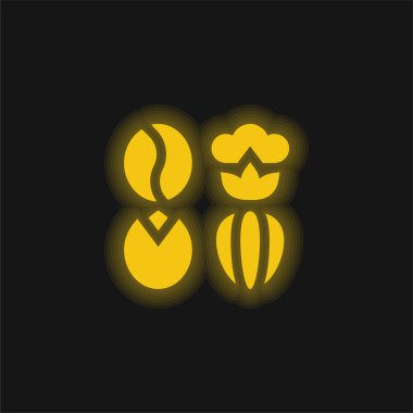 Tarım sarı parlak neon ikonu