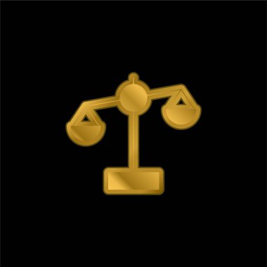 Balance gold plated metalic icon or logo vector clipart