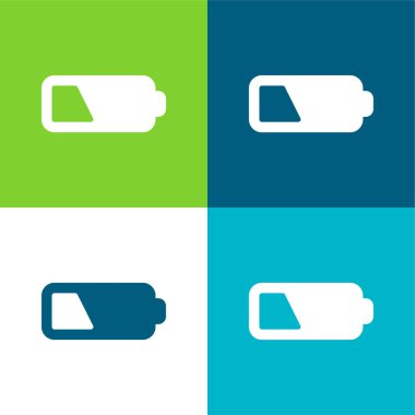 Batarya Düz 4 renk en küçük simge seti