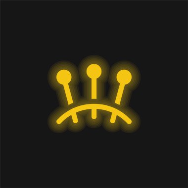 Akupunktur sarı parlayan neon simgesi