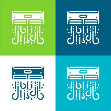 Klima Düz 4 renk en az simge seti