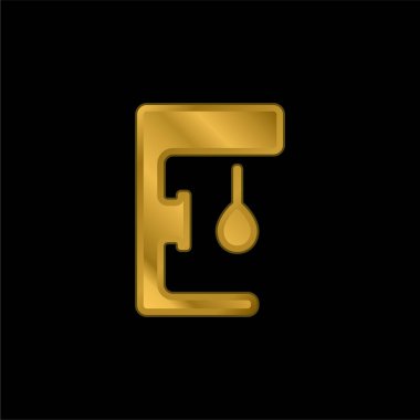 Boks topu altın kaplama metalik simge veya logo vektörü