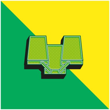 Sanat Aracı Yeşil ve Sarı 3D vektör simgesi logosu