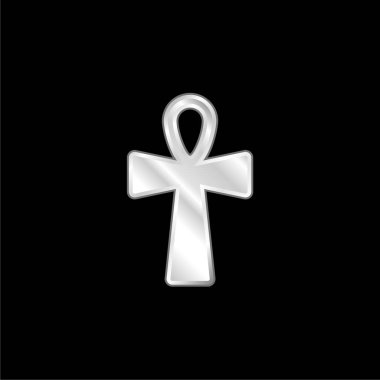 Ankh Cross silver plated metallic icon clipart