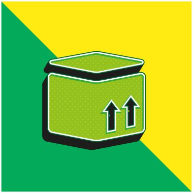 Kutu Yeşil ve Sarı Modern 3D vektör simgesi logosu