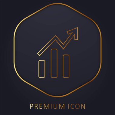 Veri Analitik Altın Çizgi prim logosu veya simgesinin Yükselen Çizgisi ve Çizgisi
