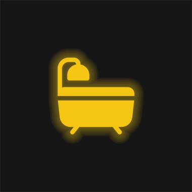 Banyo sarısı parlak neon simgesi