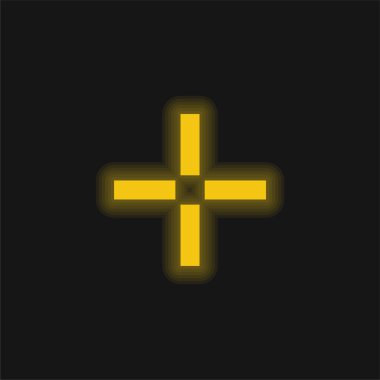 Kanayan sarı parlak neon simgesi