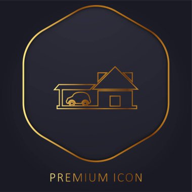 Otomobil Garajı Altın Çizgili Büyük Ev logosu veya simgesi