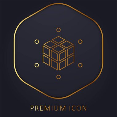 3d Printing golden line premium logo or icon clipart