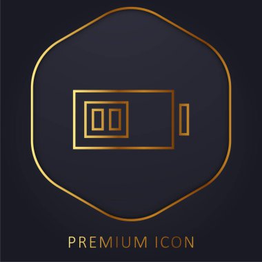 Pil altın çizgisi prim logosu veya simgesi