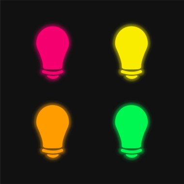 Siyah ampul. Parlak neon vektör simgesi.