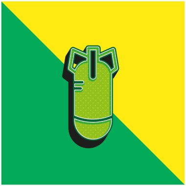 Bomba Yeşil ve Sarı modern 3D vektör simgesi logosu