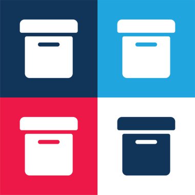 Kutu Kenarı Görünümü mavi ve kırmızı en küçük simge kümesi