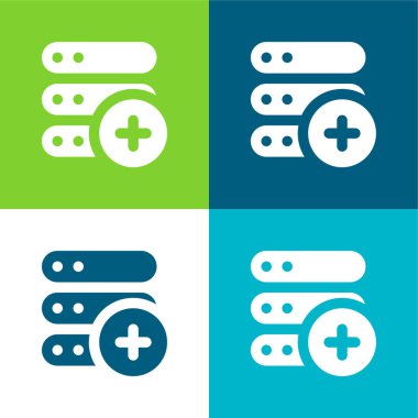 Düz dört renk simgesi seti ekle