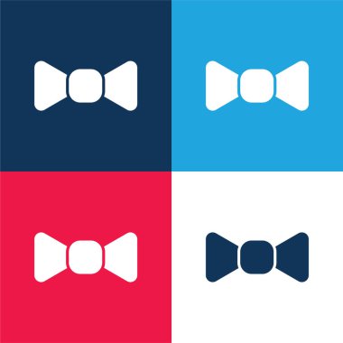 Papyon mavi ve kırmızı dört renk minimal simge seti