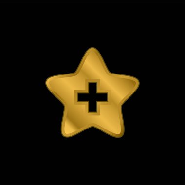 Favorilere Altın Kaplama Metal Simge veya logo Vektörü Ekle