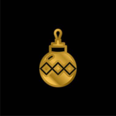 Bauble altın kaplama metalik simge veya logo vektörü
