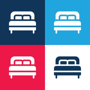 Yatak mavisi ve kırmızı dört renk en küçük simge kümesi