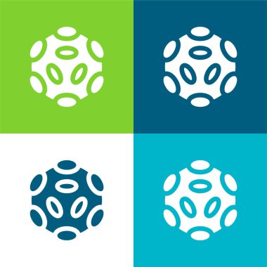 Bakteriler Düz 4 renk en küçük simge kümesi