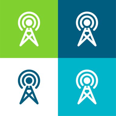 Anten Düz 4 renk en küçük simge kümesi