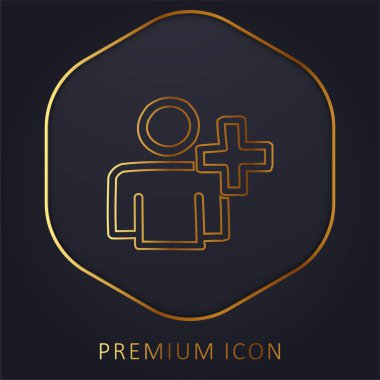 Kullanıcı Eli Taslağı Altın Çizgi prim logosu ya da simgesi ekle