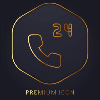 24 Hours golden line premium logo or icon clipart