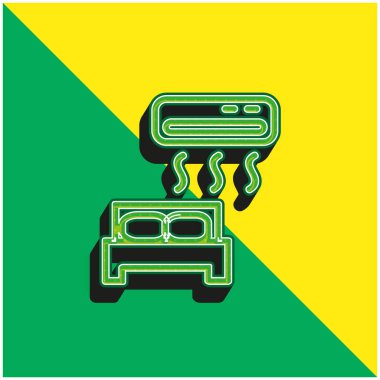 Air Conditioned Green and yellow modern 3d vector icon logo clipart