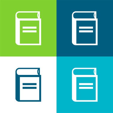 Kitap Özeti Düz Düz 4 renk minimal simgesi seti