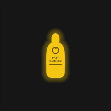 Bebek şampuanı kabı sarı parlak neon simgesi