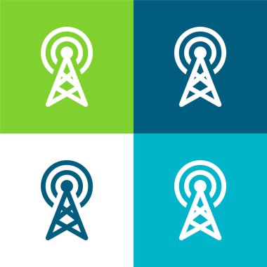 Anten Düz 4 renk en küçük simge kümesi