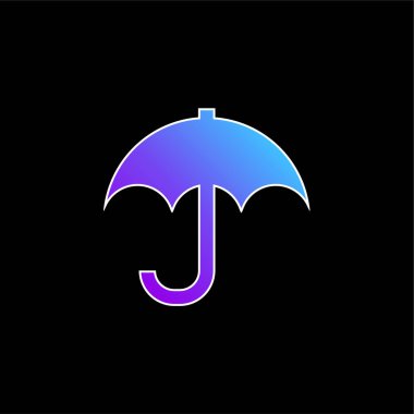 Yağmur için Siyah Şemsiye Mavi Gradyan vektör simgesi