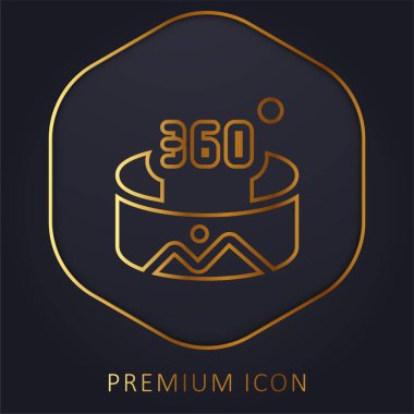 360 Degree golden line premium logo or icon clipart