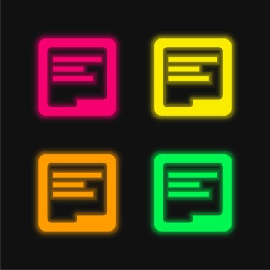 Adwords Campaign Square Sembolü dört renkli neon vektör simgesi
