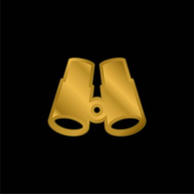 Dürbün altın kaplama metalik simge veya logo vektörü
