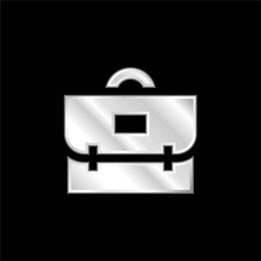 Evrak çantası gümüş kaplama metalik simge