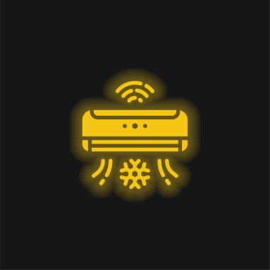 Klima Sarı parlak neon simgesi
