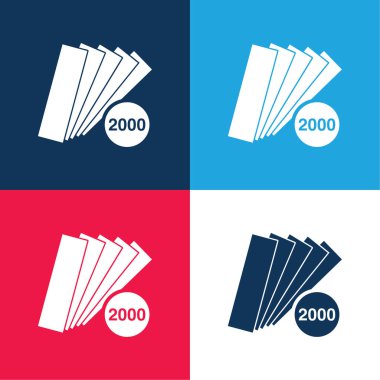 2000 Parça Mavi ve Kırmızı Minimum Renk Simgesi