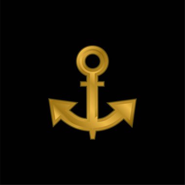 Tekne dayanağı altın kaplama metalik simge veya logo vektörü