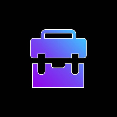 Siyah bavul mavi eğimli vektör simgesi